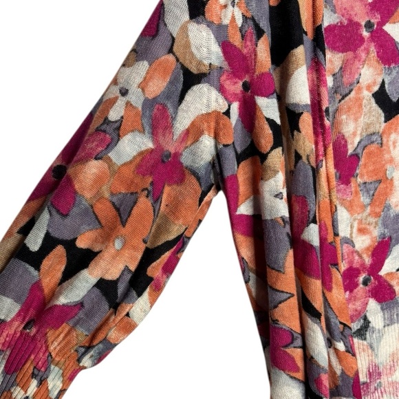 NIC+ZOE LINEN BLEND GLOWING PETALS 4-WAY CARDIGAN PL - Picture 4 of 16